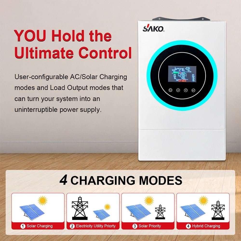 سانورتر 6500 وات 48 ولت 120 آمپر مدل SUNON-V-On/Off Grid برند Sako - تصویر 4