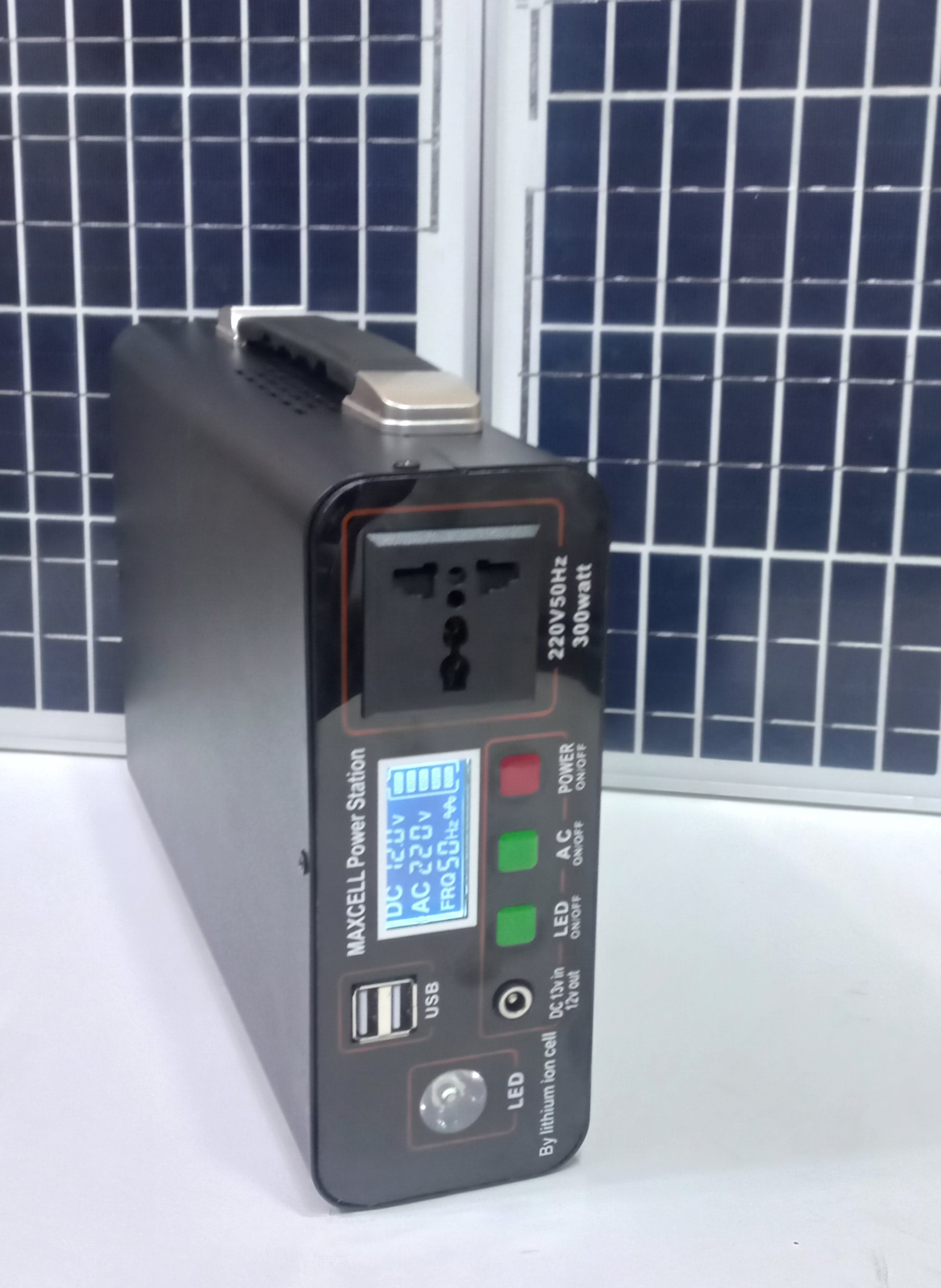 پکیج برق خورشیدی قابل حمل 300وات باتری لیتیوم 66000MA پنل خورشیدی 50وات - تصویر 7