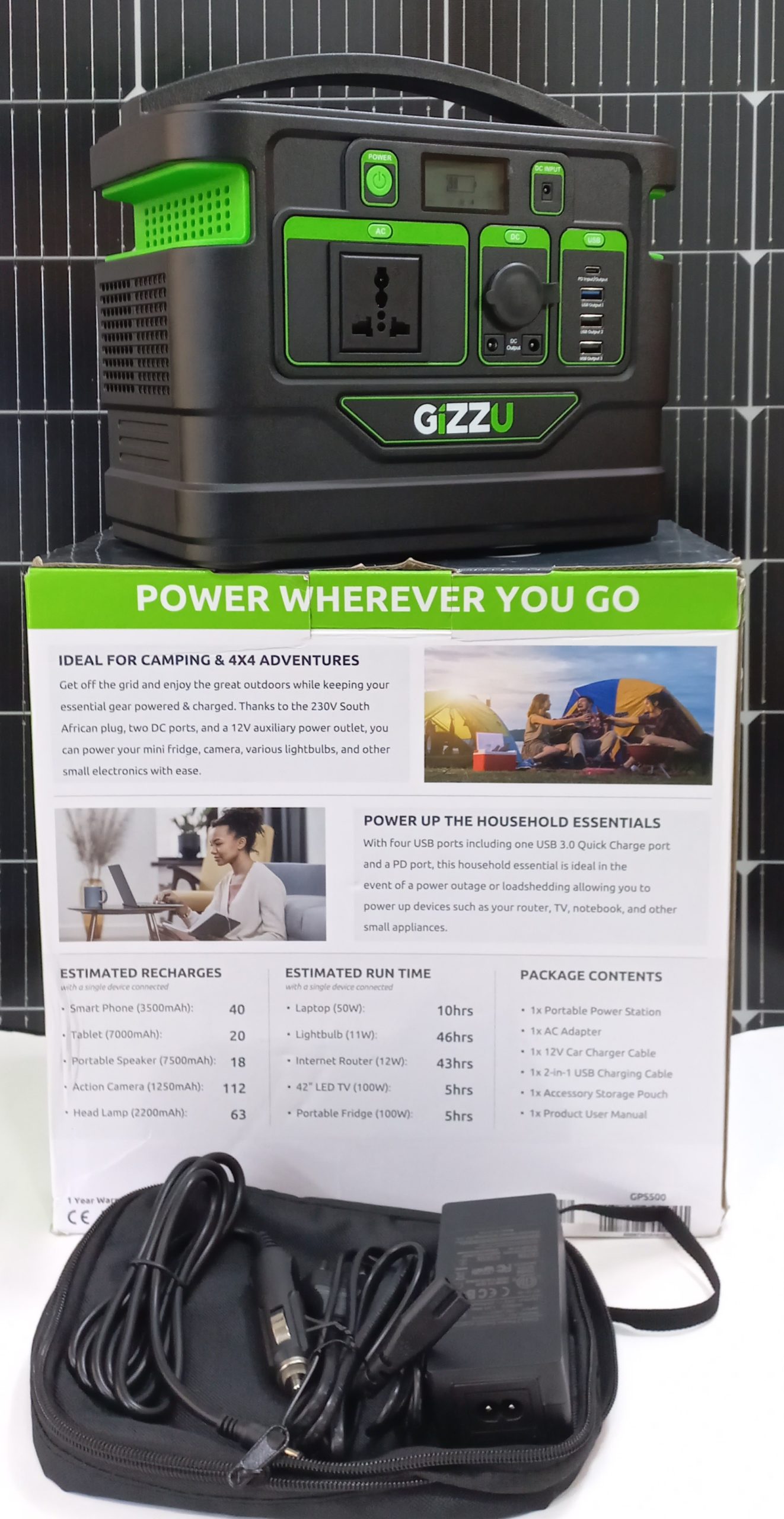 پاور استیشن قابل حمل گیزو مدل GPS500 GIZZU 518W - تصویر 3
