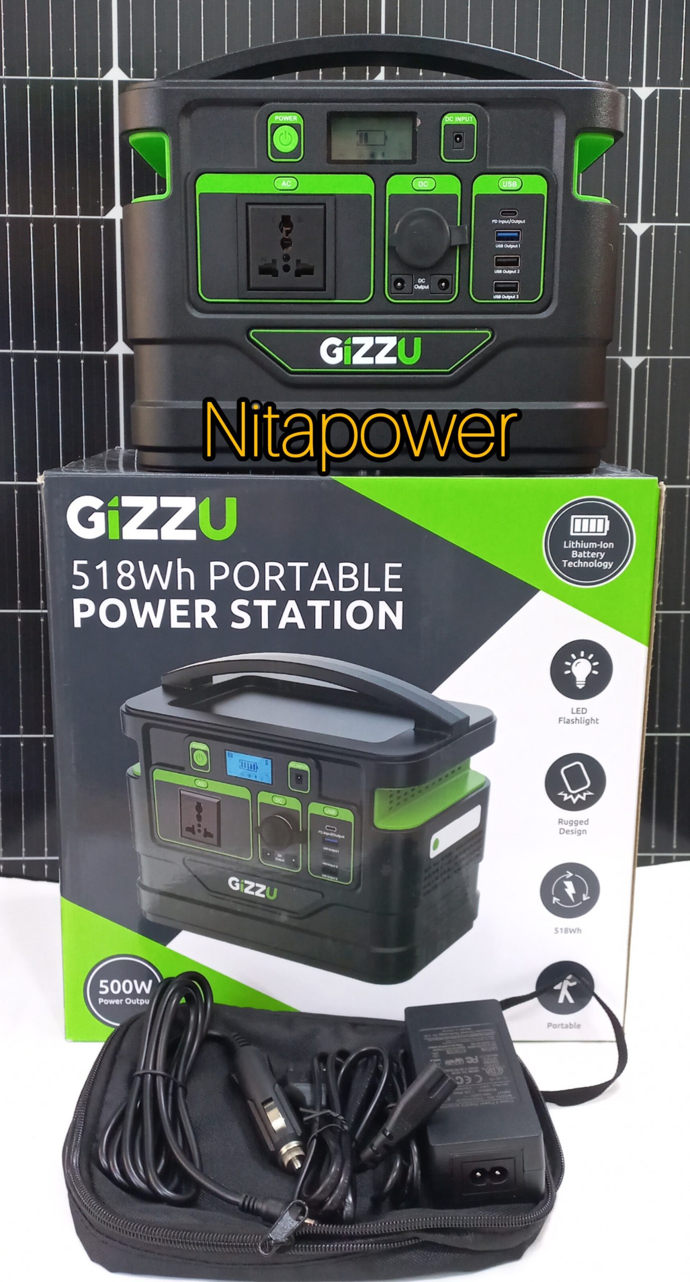 پاور استیشن قابل حمل گیزو مدل GPS500 GIZZU 518W