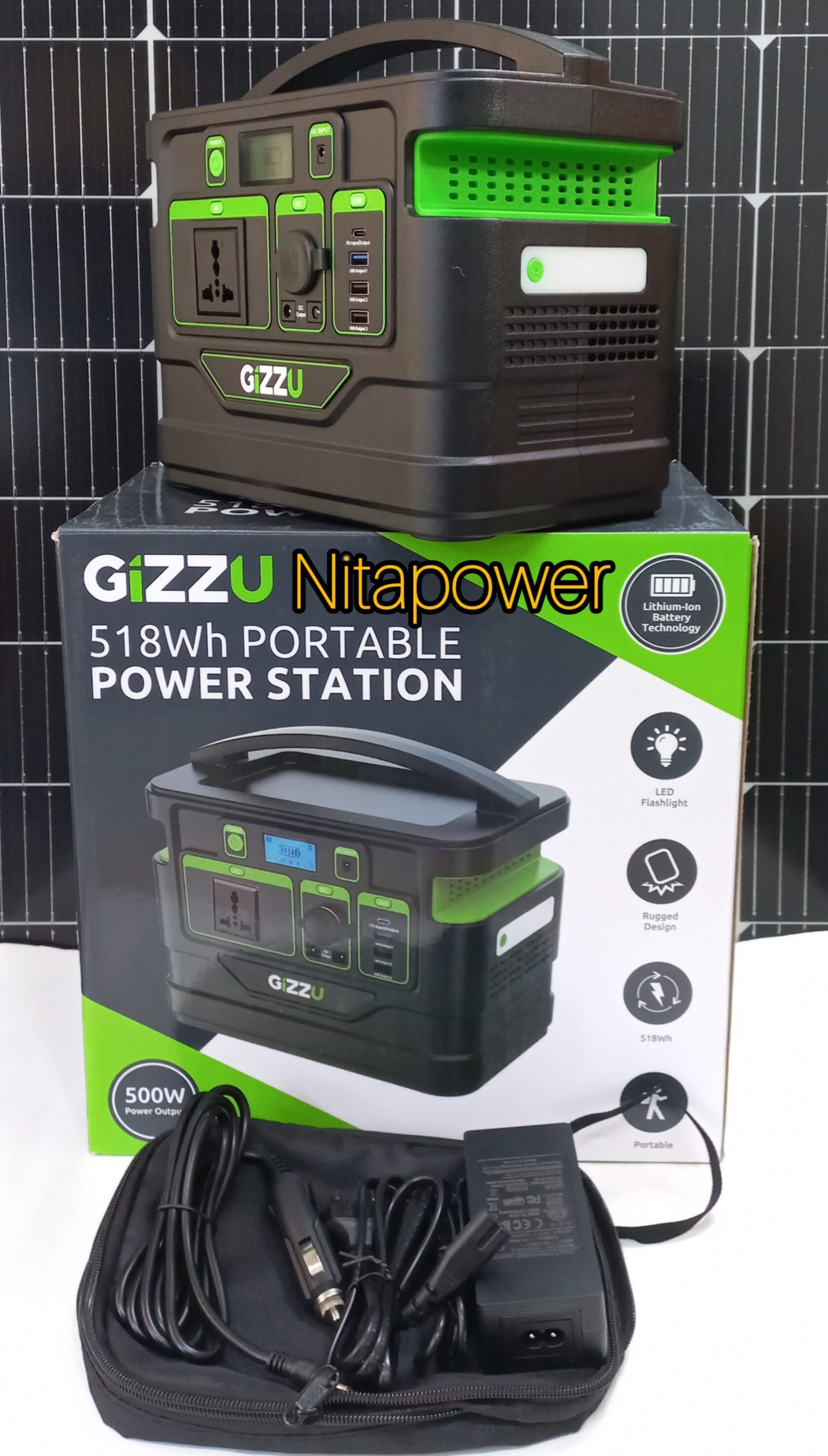 پاور استیشن قابل حمل گیزو مدل GPS500 GIZZU 518W - تصویر 5